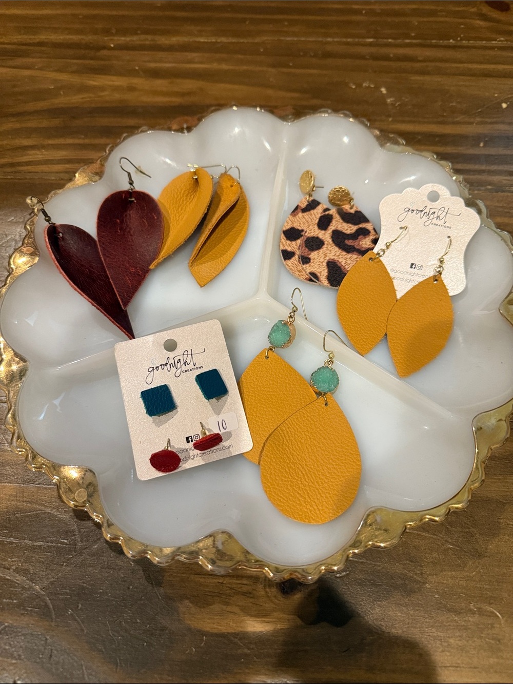 Bundle of leather earrings! 7 pairs of earrings.